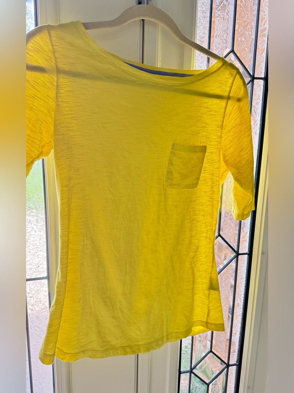Boden’s Cotton Boxy Boatneck Yellow Tee